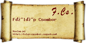 Fülöp Csombor névjegykártya